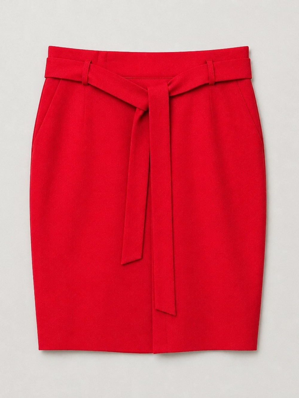 Banana Republic Red Tie-Waist Pencil Skirt